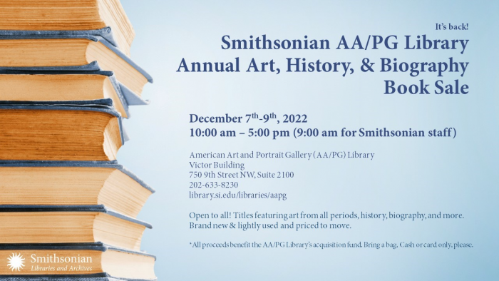 Poster for Smithsonian AA/PG Library Art, History a & Biography Book Sale