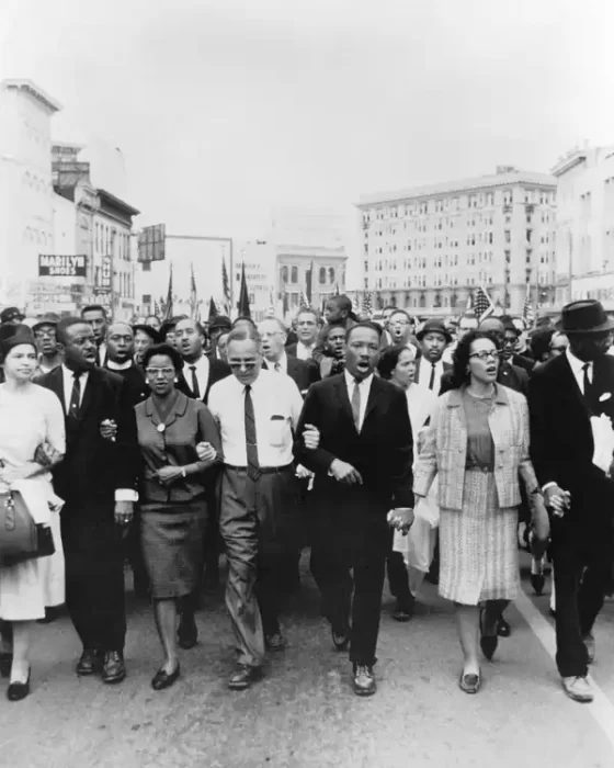 King with other marchers in Selma, Alabama