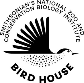 Black and white logo for NZP's Bird House