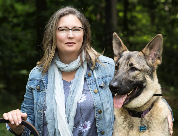 Kelsey Johnson with her German Shepherd