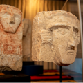 Two carved stone Yemeni funerary stelae