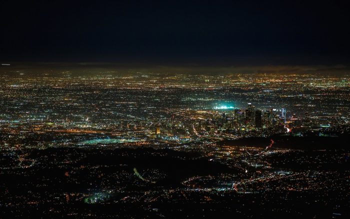 Panoramic view of California sprawl at night