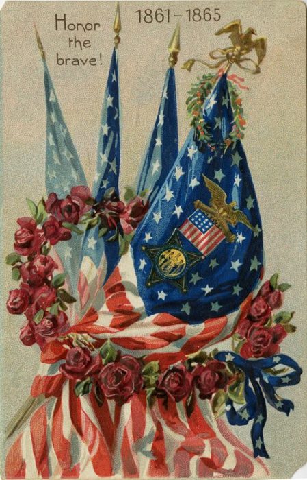 Honor the brave 1861 - 1865 Memorial day postcard