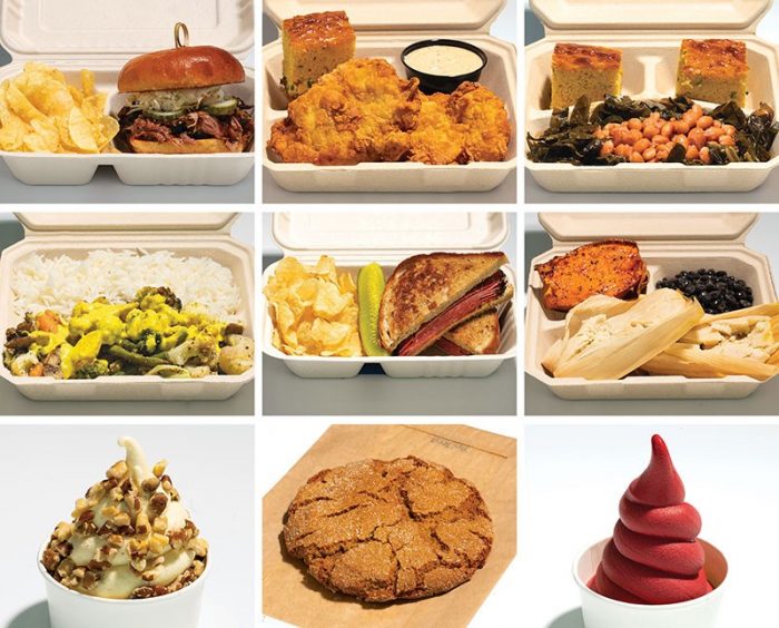 Composite photo of food items