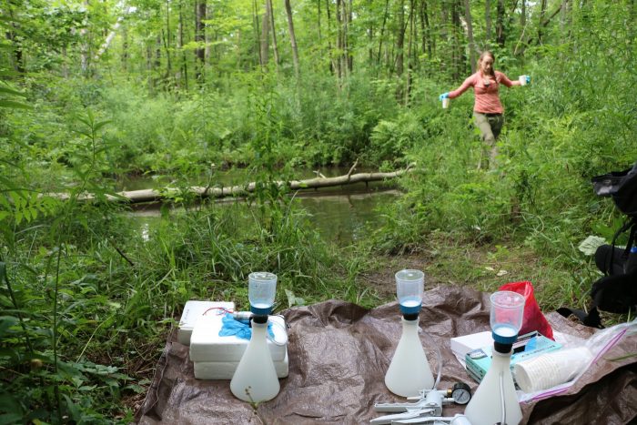 Kaganer in background brings samples toher field setup (foreground)