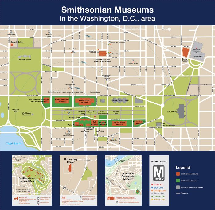 Updated map of Smithsonian Museums and the National Mall