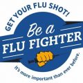 Graphic with text Be a Flu Fighter