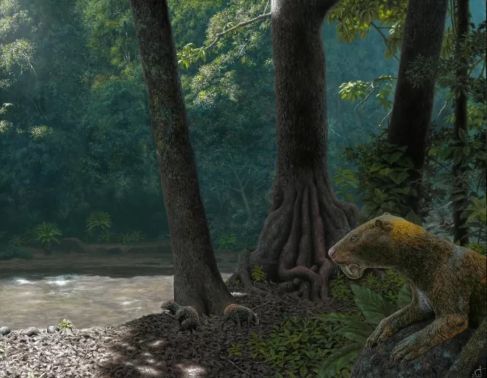 Artist rendering of of ancient possum-like creature