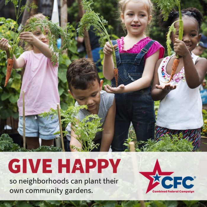 CFC Banner for Community Improvement featuring children in a garden