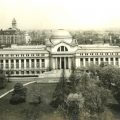 Black and white image of the NMNH building from across the Mall