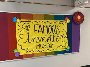 Handwritten banner sating Famous Inventors Museum