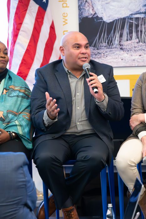 Josh Tenorio addresses audience at Ocean Biodiversity Summit Jan. 23, 2024