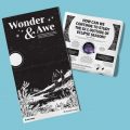 Graphic showing cover of activity guide Wonder & Awe against pale blue background