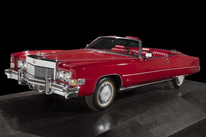 1973 red Cadillac El Dorado on display at museum