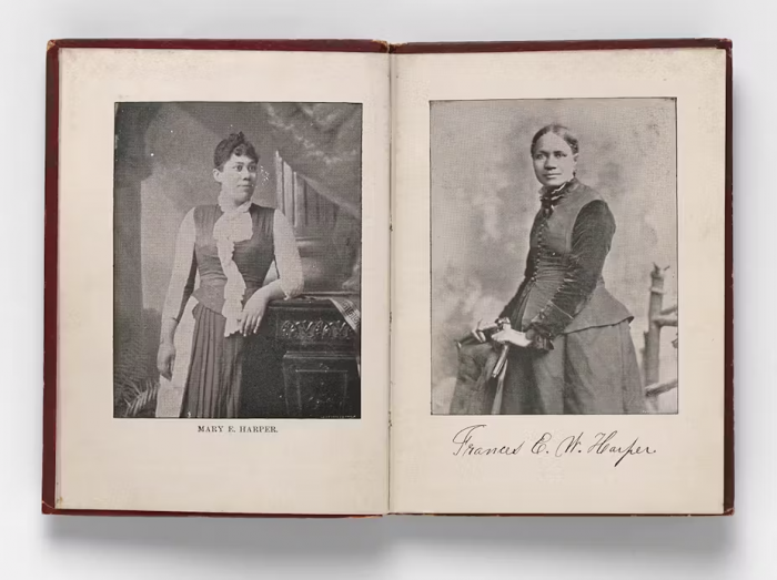 Side-by-side daguerreotypes of Mary E and Frances E. W. Harper