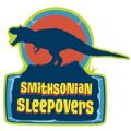 Smithsonian Sleepovers logo with T.rex graphic