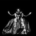 Two images of African American woman dressed in Edwardian court finery