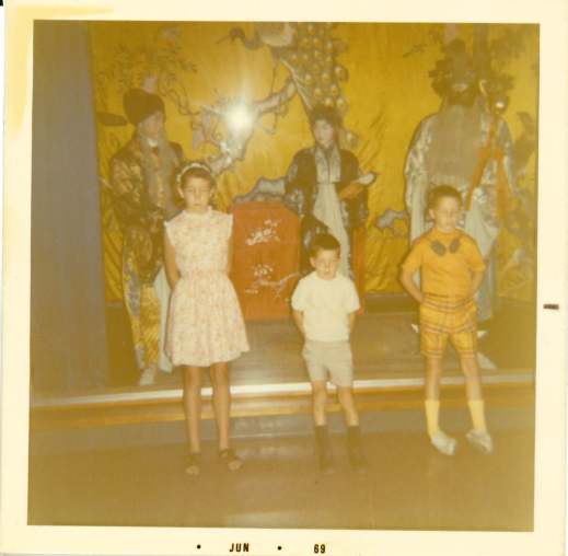 Snapshot of Balog as a young girl with two brothers in 1969