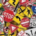 Many American traffic signs mixed together