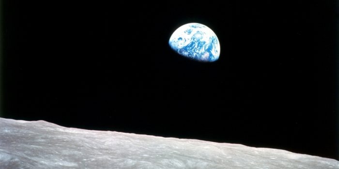 Earth as seen from the surface of the moon