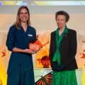Fernanda Abra holding award while standing next to Princess Anne