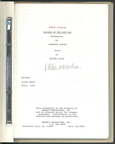 Bound script for Indian Jones and the Temple of Doom