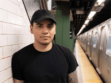 Photo of Devon Rodriguez in the subway