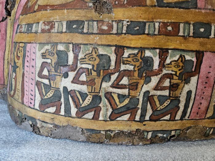 Artifact painted with images of Anubis