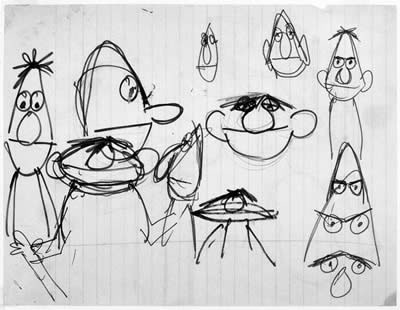 Jim Henson sketch on notebook paper